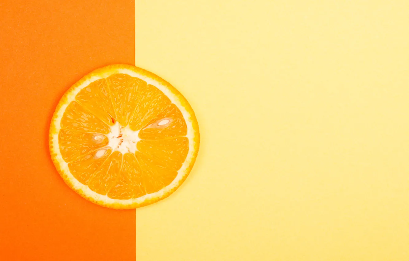 Фото обои оранжевый, желтый, фон, один, цвет, апельсин, текстура, долька