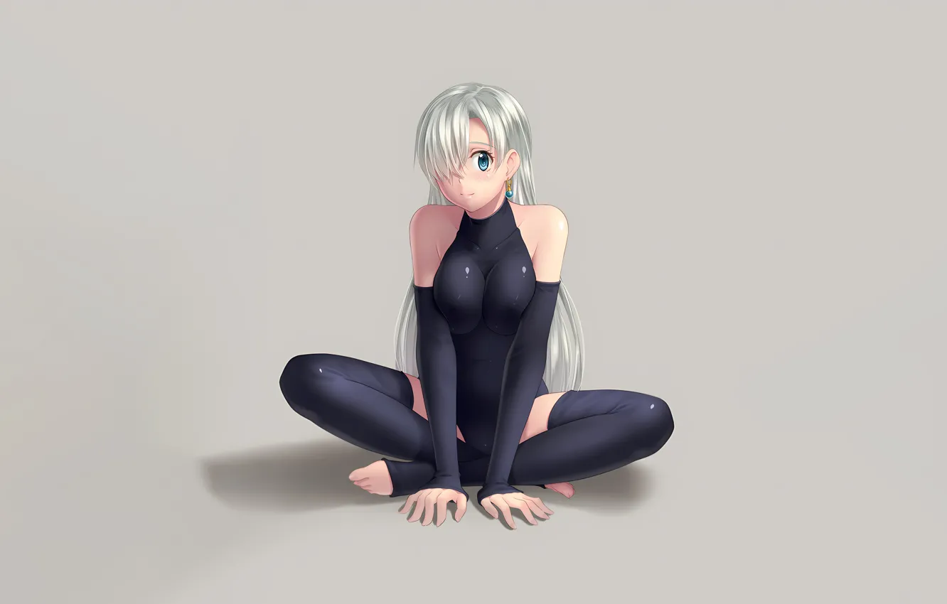 Фото обои girl, sexy, thighhighs, long hair, legs, boobs, anime, beautiful