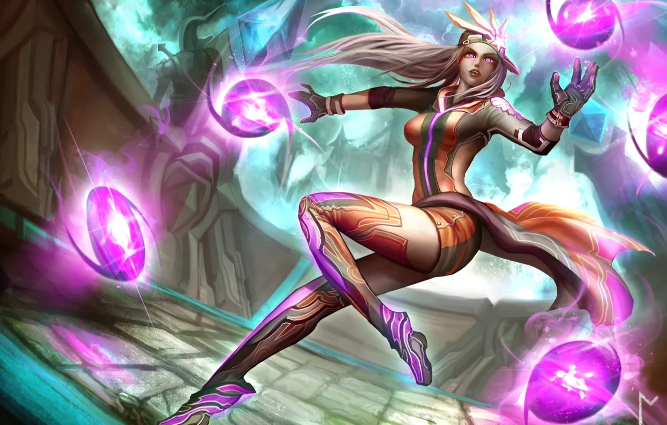 Фото обои девушка, магия, костюм