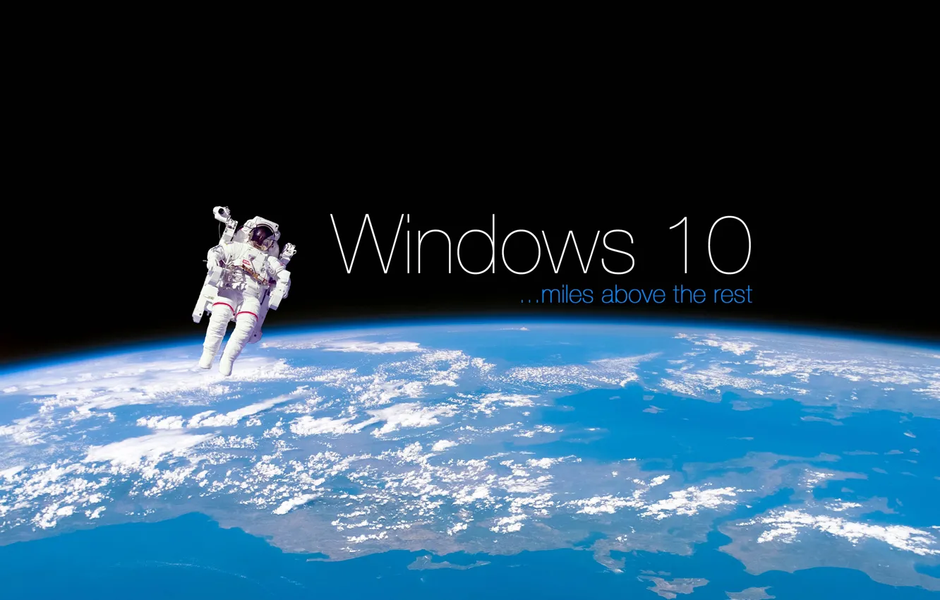 Фото обои space, windows, Earth, computer, Windows 10, Ten
