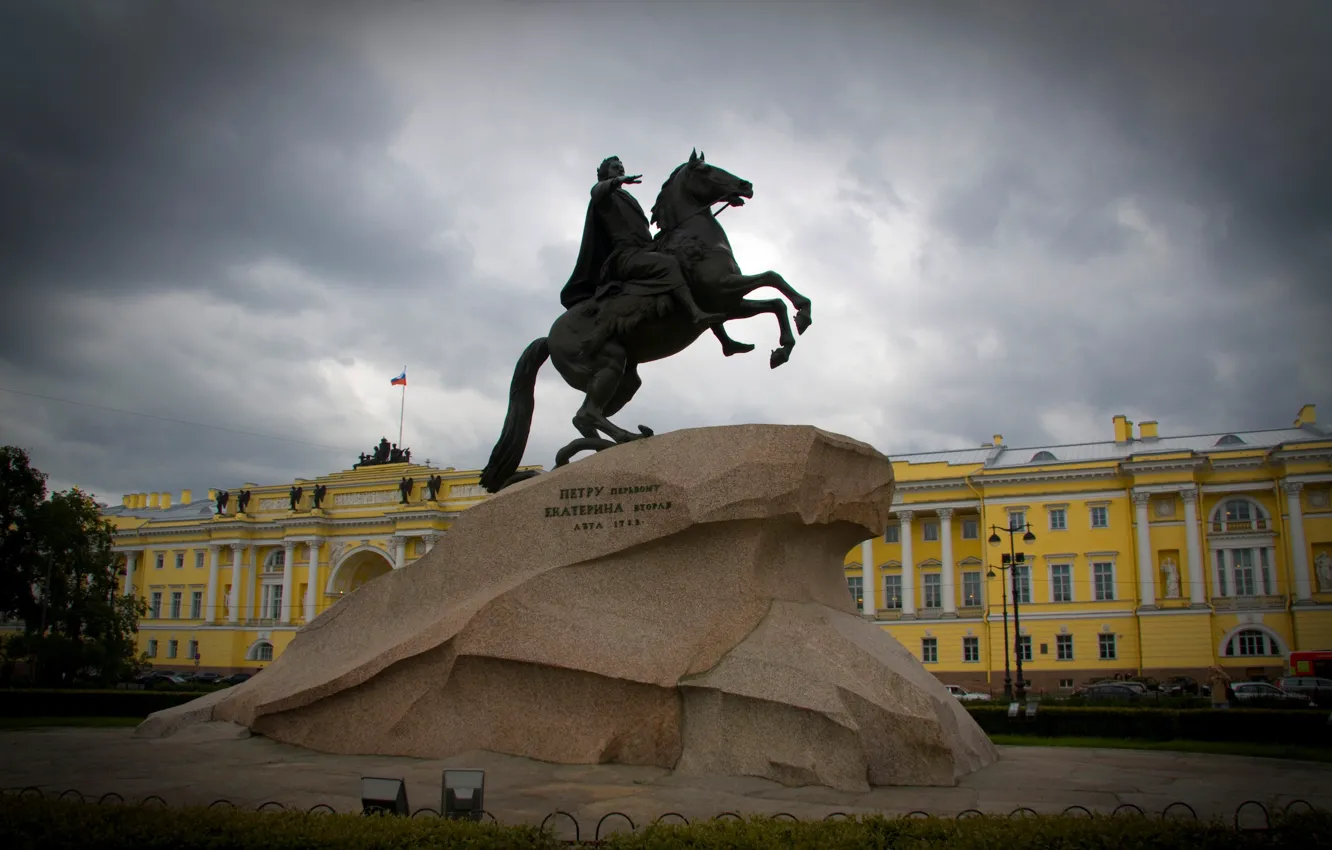 Фото обои Питер, Санкт-Петербург, памятник, Петр, медный всадник