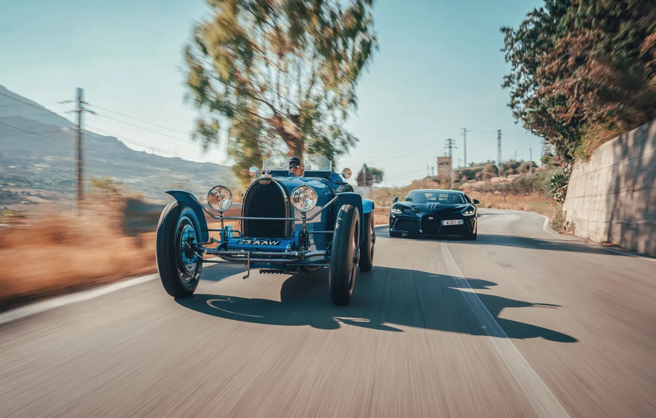 Фото обои Bugatti, road, drive, Bugatti Type 35, Divo, Bugatti Divo, Type 35