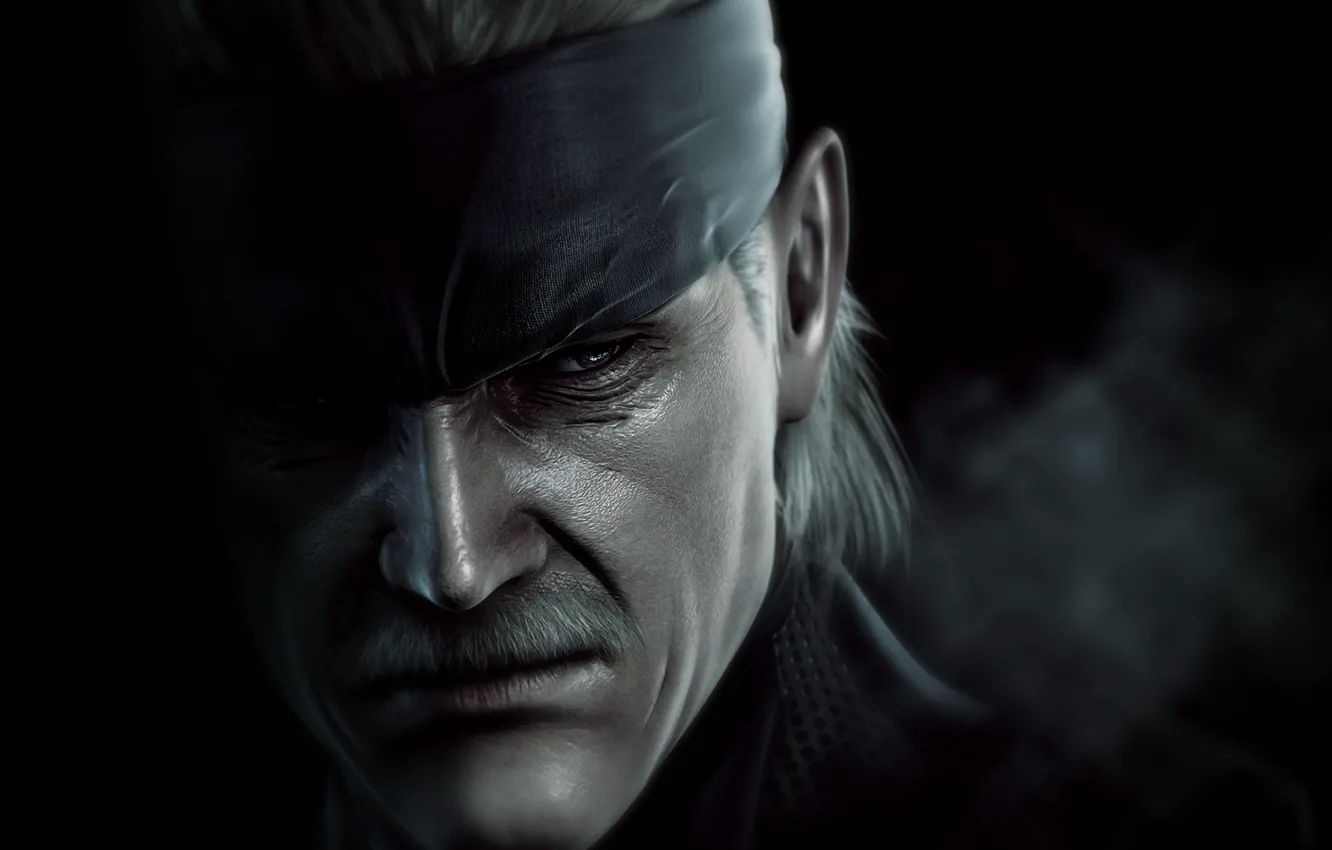 Фото обои усы, лицо, Solid Snake, Metal Gear Solid 4: Guns of the Patriots, old Snake