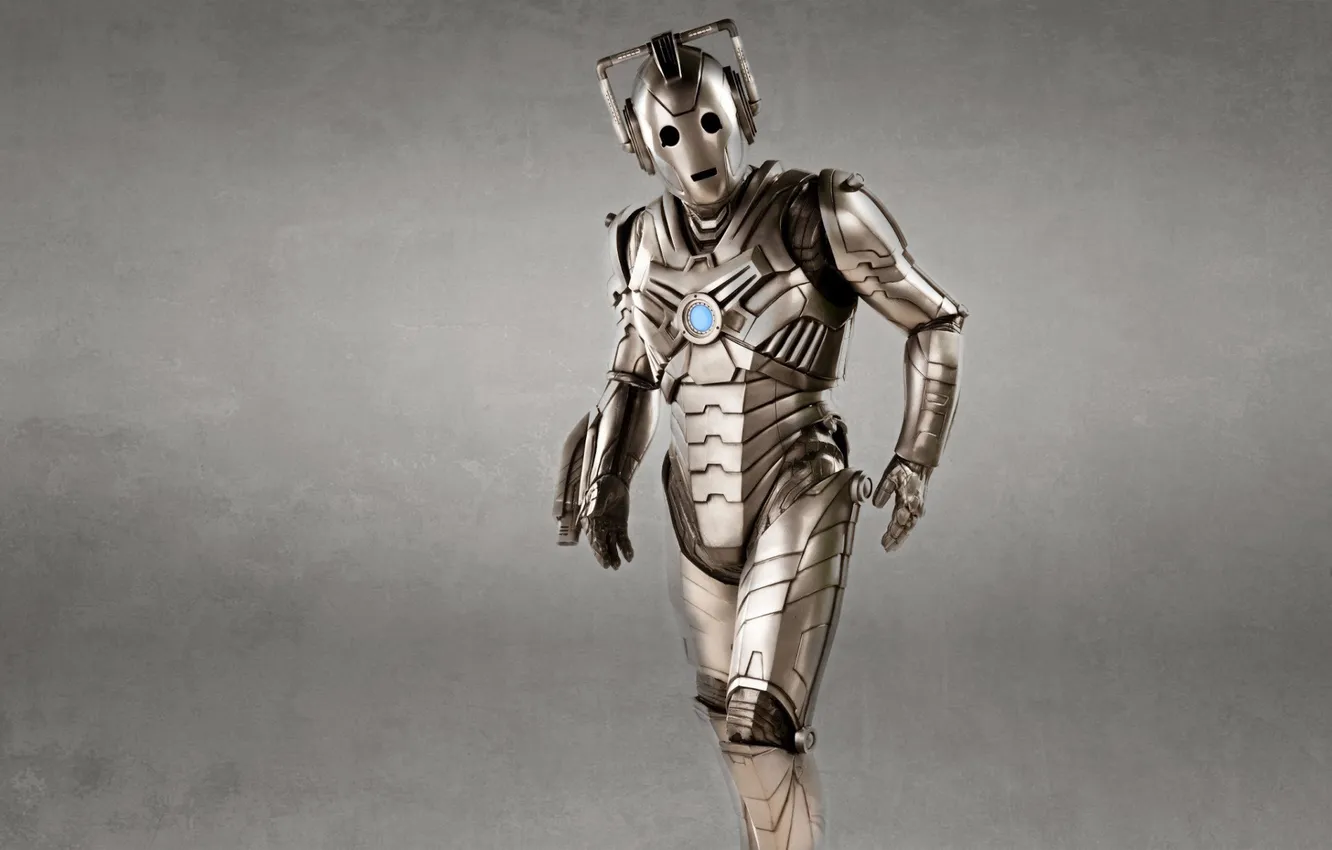 Фото обои робот, сериал, серый фон, Doctor Who, Доктор Кто