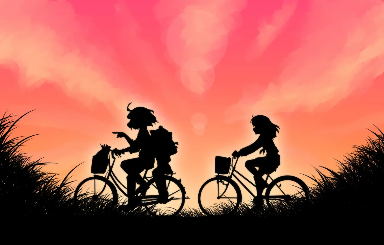 Фото обои yasaka kanako, поездка, велосипеды