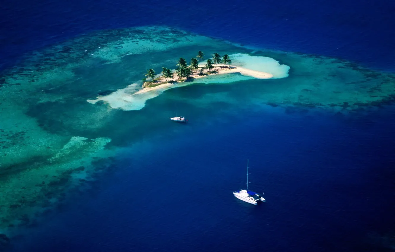 Фото обои лодка, остров, Море