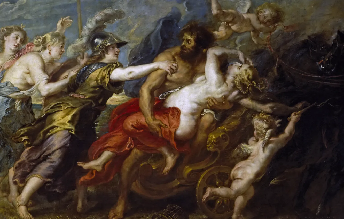 Фото обои картина, Питер Пауль Рубенс, мифология, Похищение Прозерпины, Pieter Paul Rubens