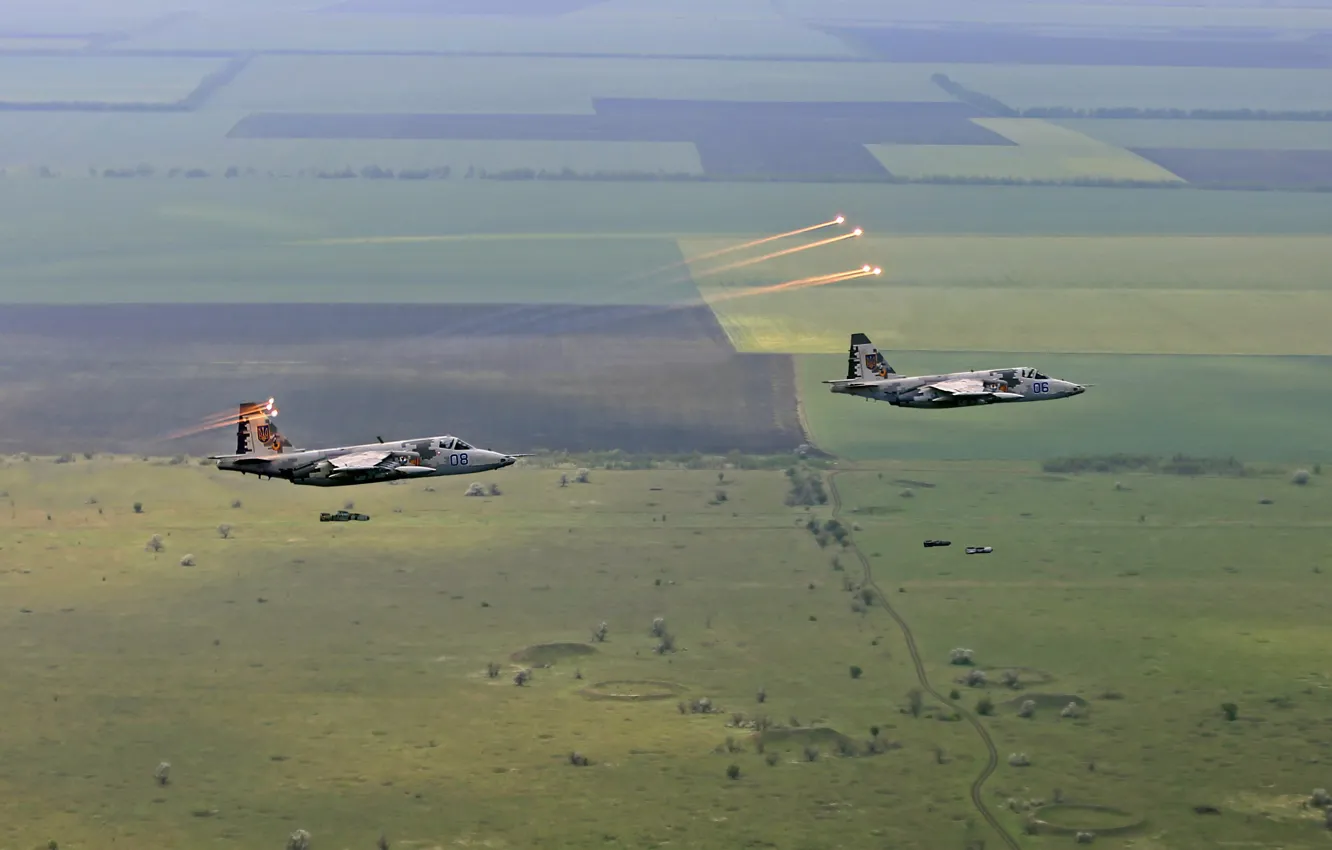 Фото обои полет, Сухой, Су-25, Штурмовик, ВВС Украины