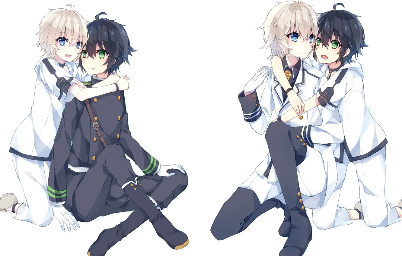 Фото обои аниме, арт, парни, Микаэла, Owari no Seraph, последний серафим, Юичиро