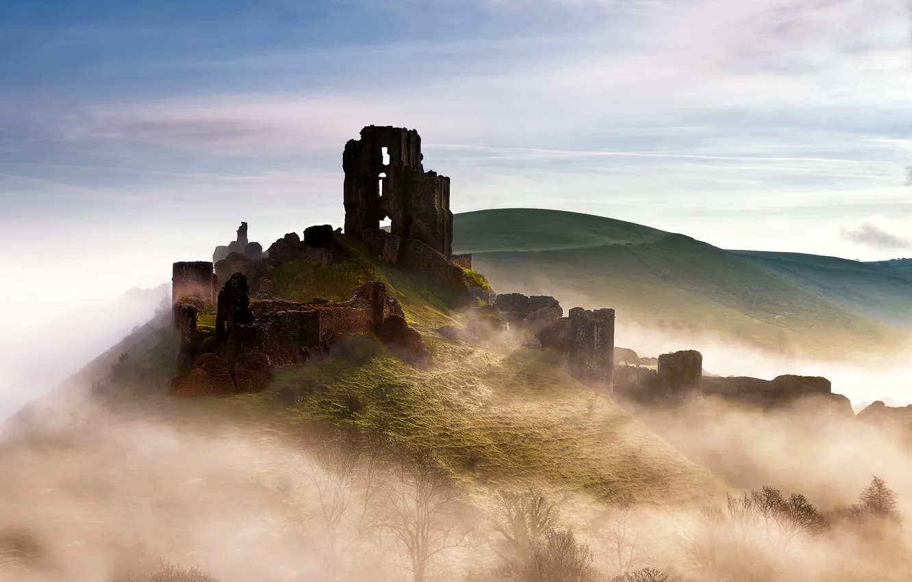 Фото обои England, United Kingdom, Corfe Castle, Purbeck District