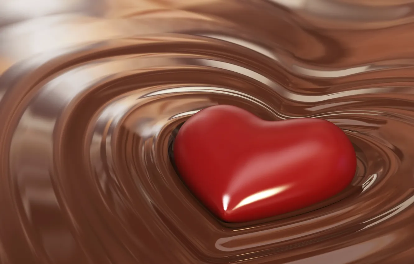Фото обои сердце, шоколад, вкусно