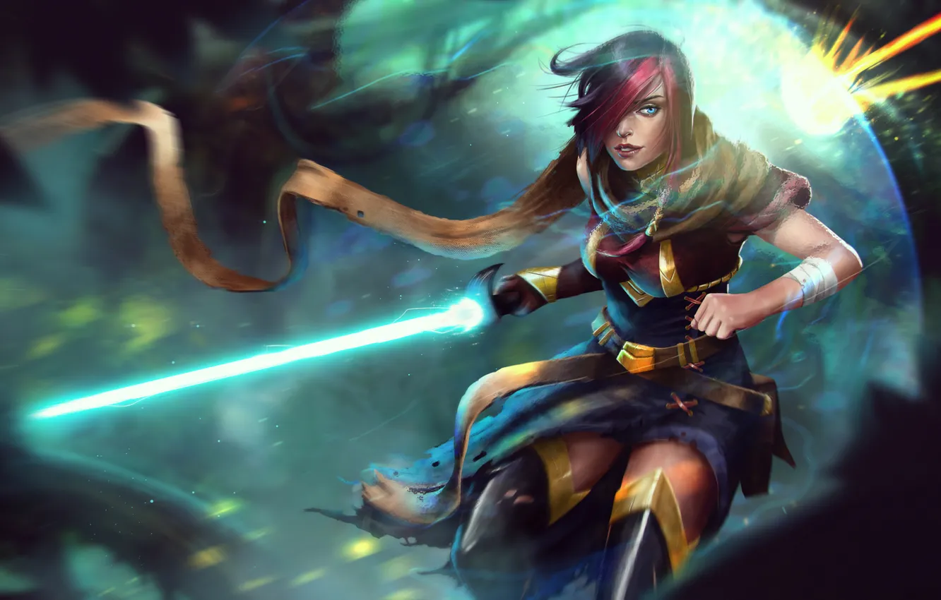 Фото обои League of Legends, fan art, jedi, fiora, Grand Duelist