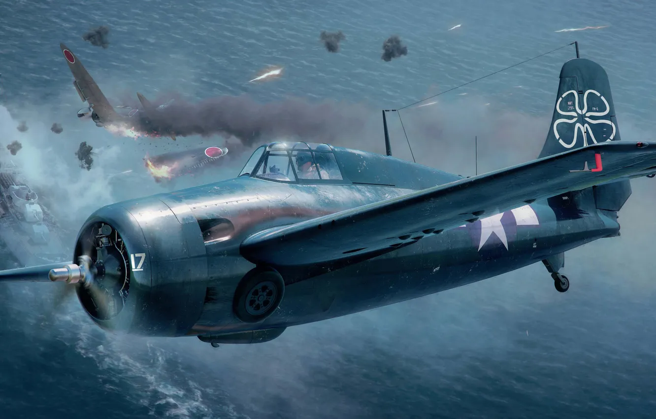 Фото обои истребитель, США, F4F, Piotr Forkasiewicz, FM-2 Wildcat