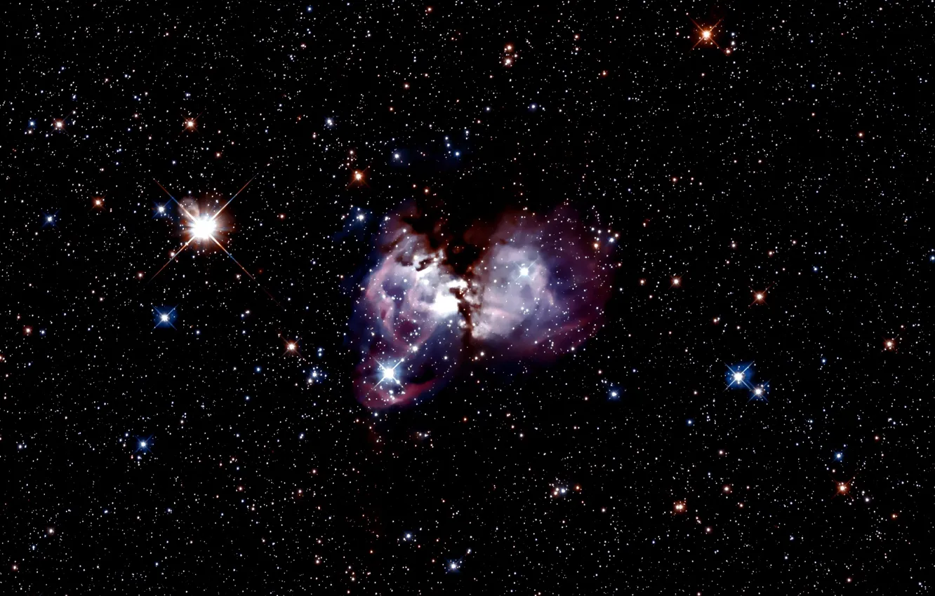 Фото обои Stars, Nebula, LMC, Gas clouds, Stellar nursery, Constellation of Dorado, Massive stars, 160 000 light-years