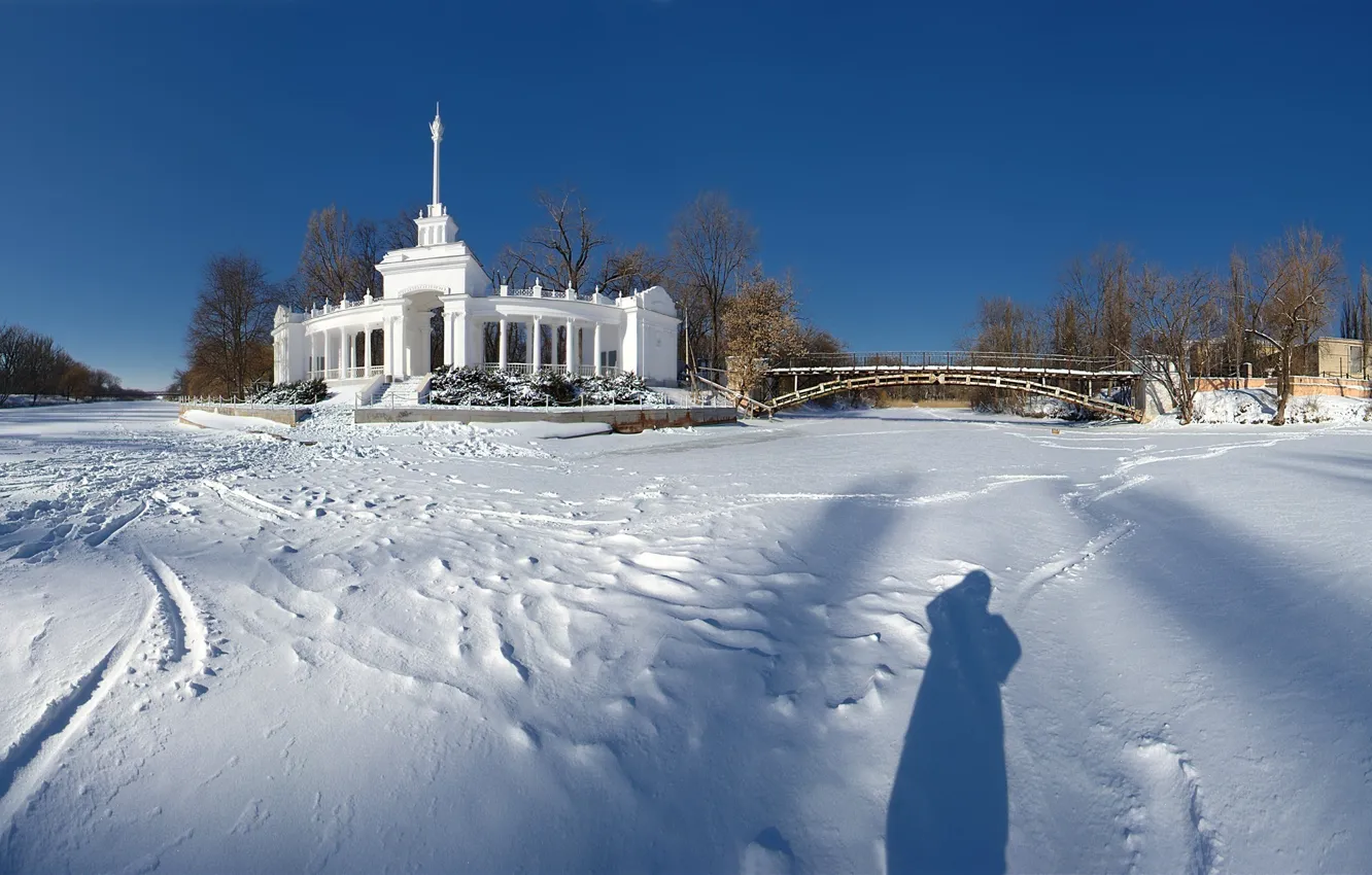 Фото обои парк, река, Зима, Кривой Рог
