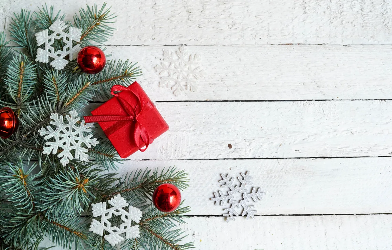 Фото обои снег, украшения, снежинки, Новый Год, Рождество, christmas, wood, winter