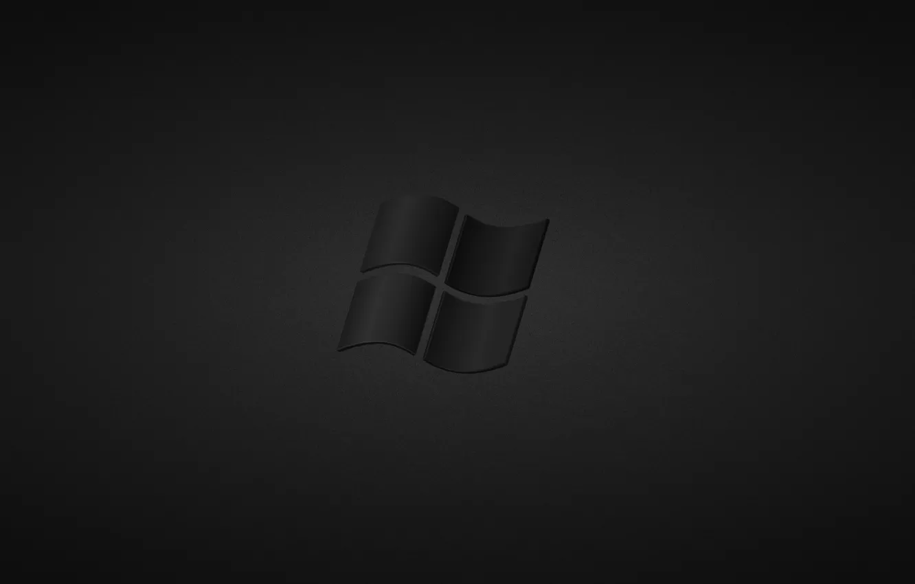 Фото обои серый, черный, темный, лого, windows, logo, black, винда