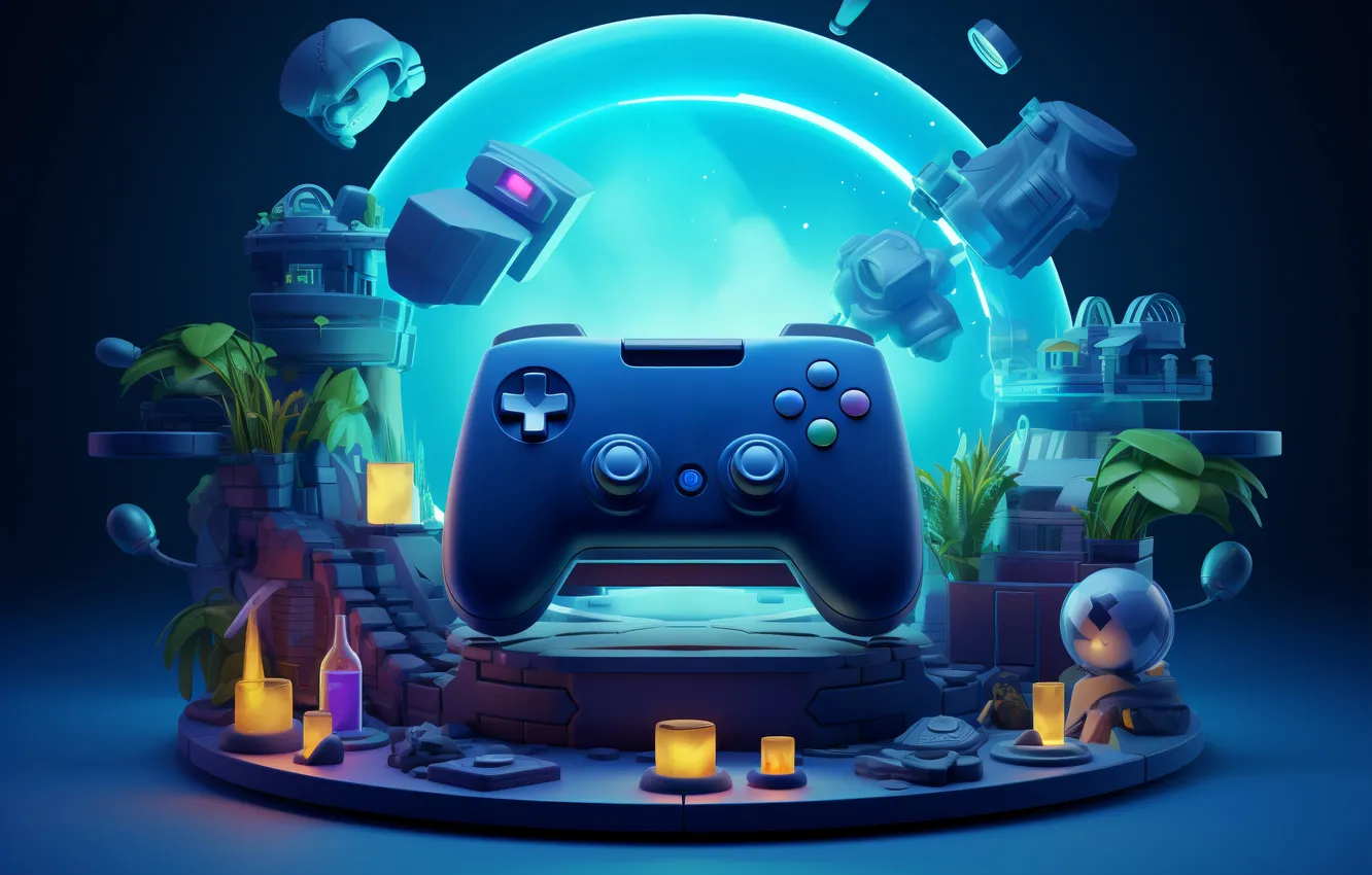 Фото обои view, controller, video game