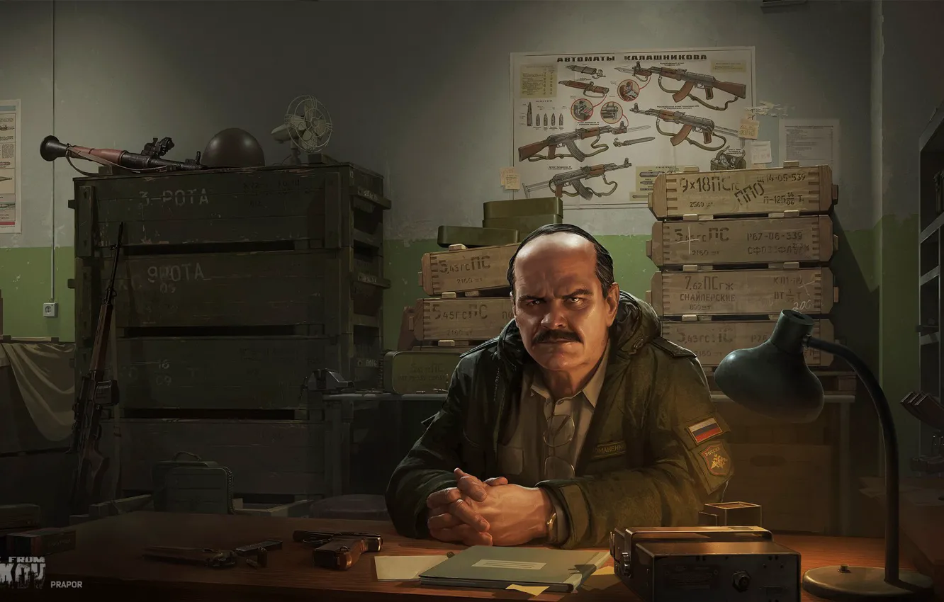 Фото обои оружие, амуниция, Прапор, Escape from Tarkov, EFT, R.2028, Russia 2028, Ivan Vilmont