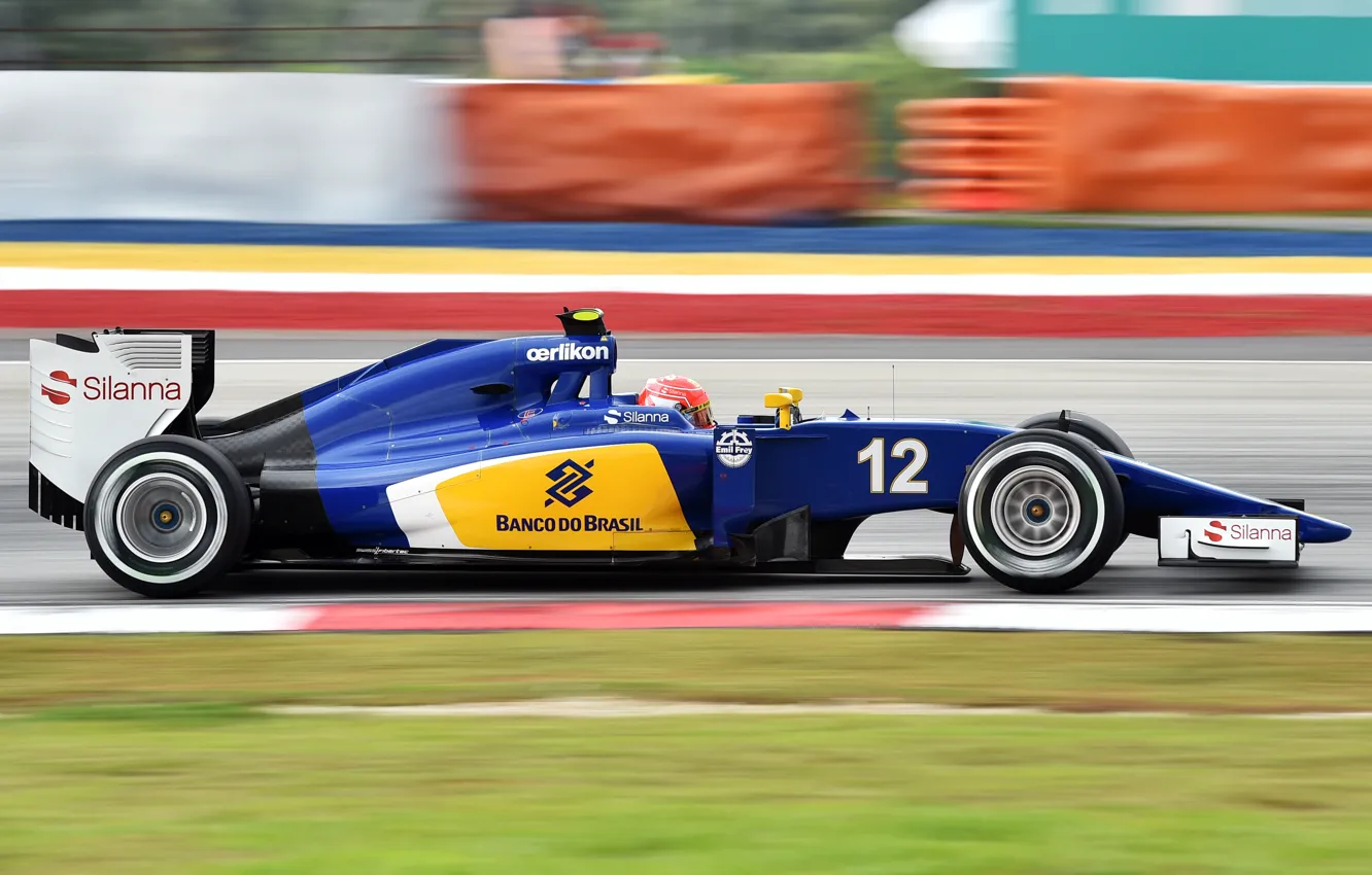 Фото обои Профиль, Formula 1, Размытие, Felipe Nasr, Sauber C34