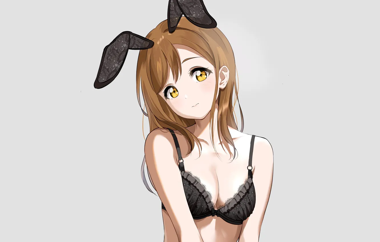 Фото обои girl, sexy, lingerie, bra, cleavage, long hair, boobs, anime