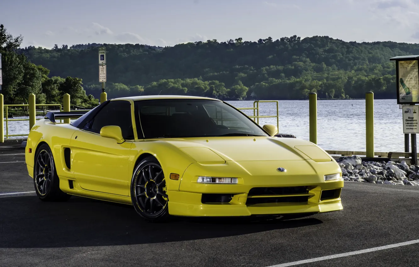 Фото обои yellow, Acura, NSX