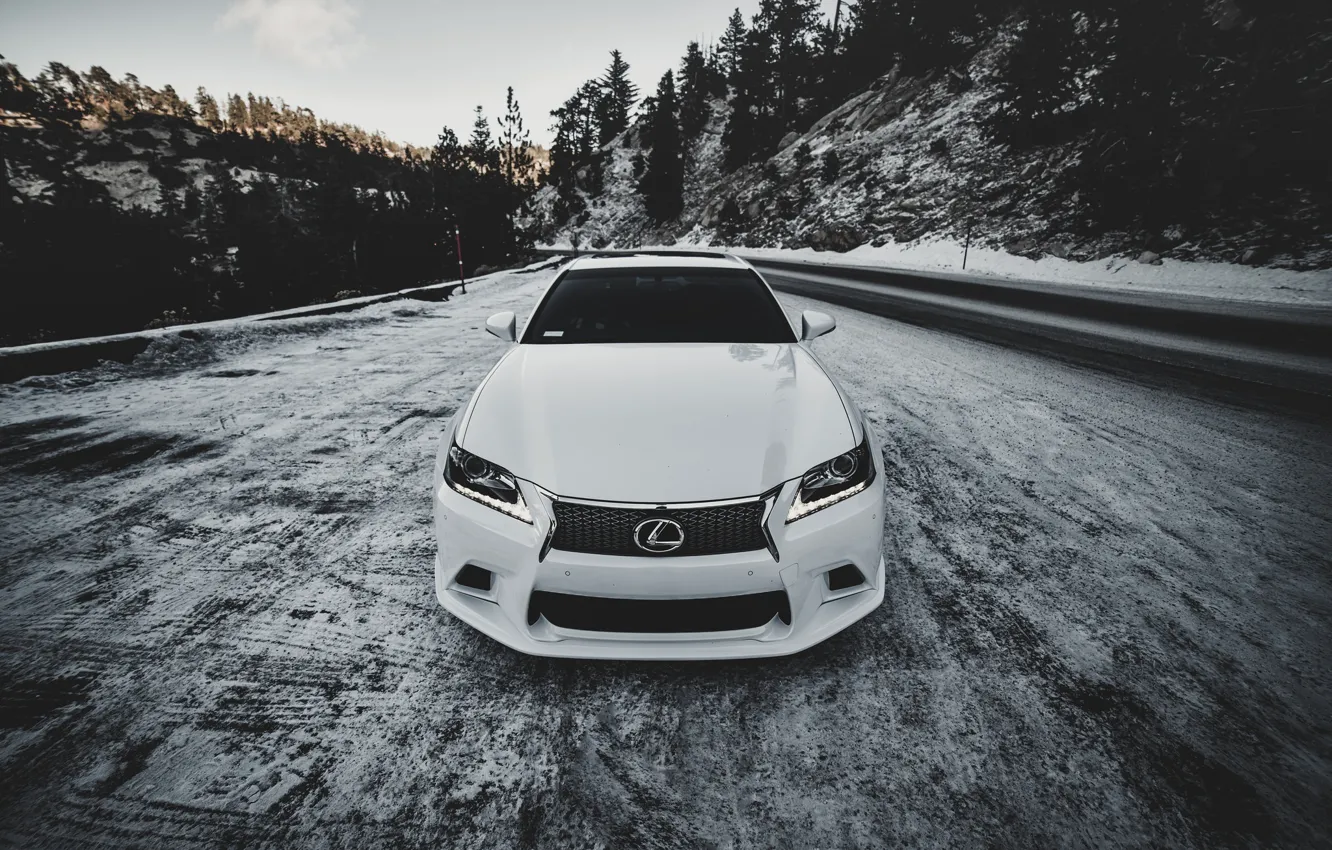 Фото обои Lexus, Winter, Snow, White, Face, F-Sport