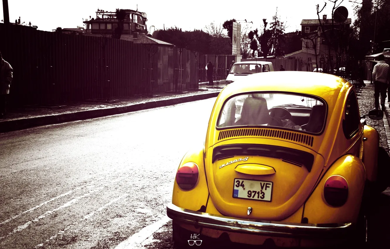 Фото обои volkswagen, yellow, bug