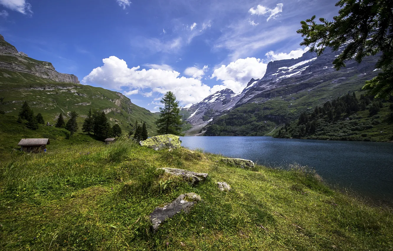 Фото обои озеро, Швейцария, Engstlensee