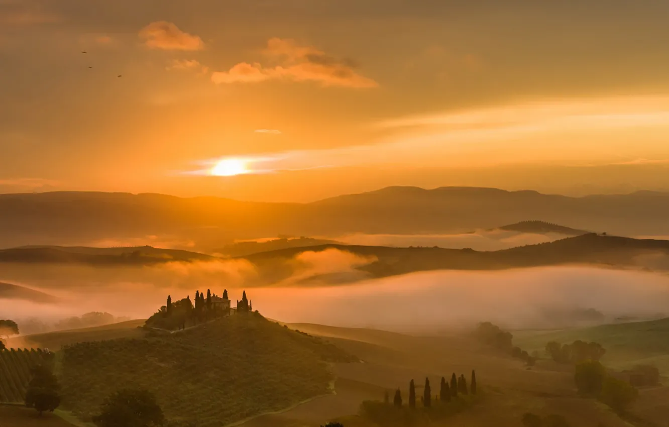 Фото обои morning, Belvedere, Tuscany