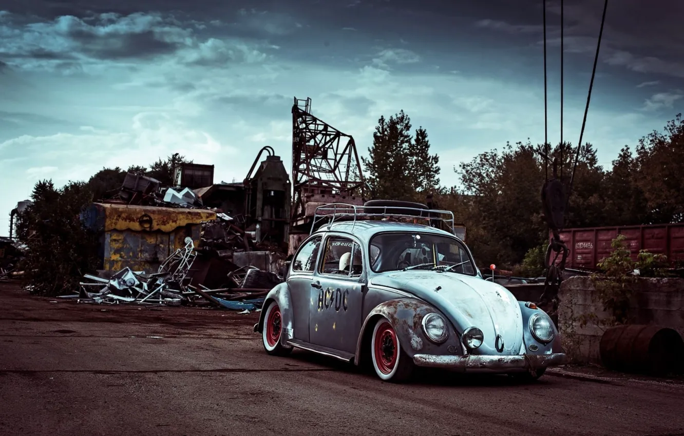 Фото обои Volkswagen, Car, Old, Vintage, Beetle