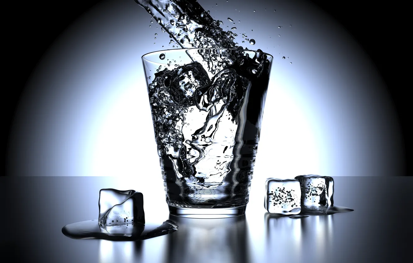 Фото обои glass, ice, blue, water