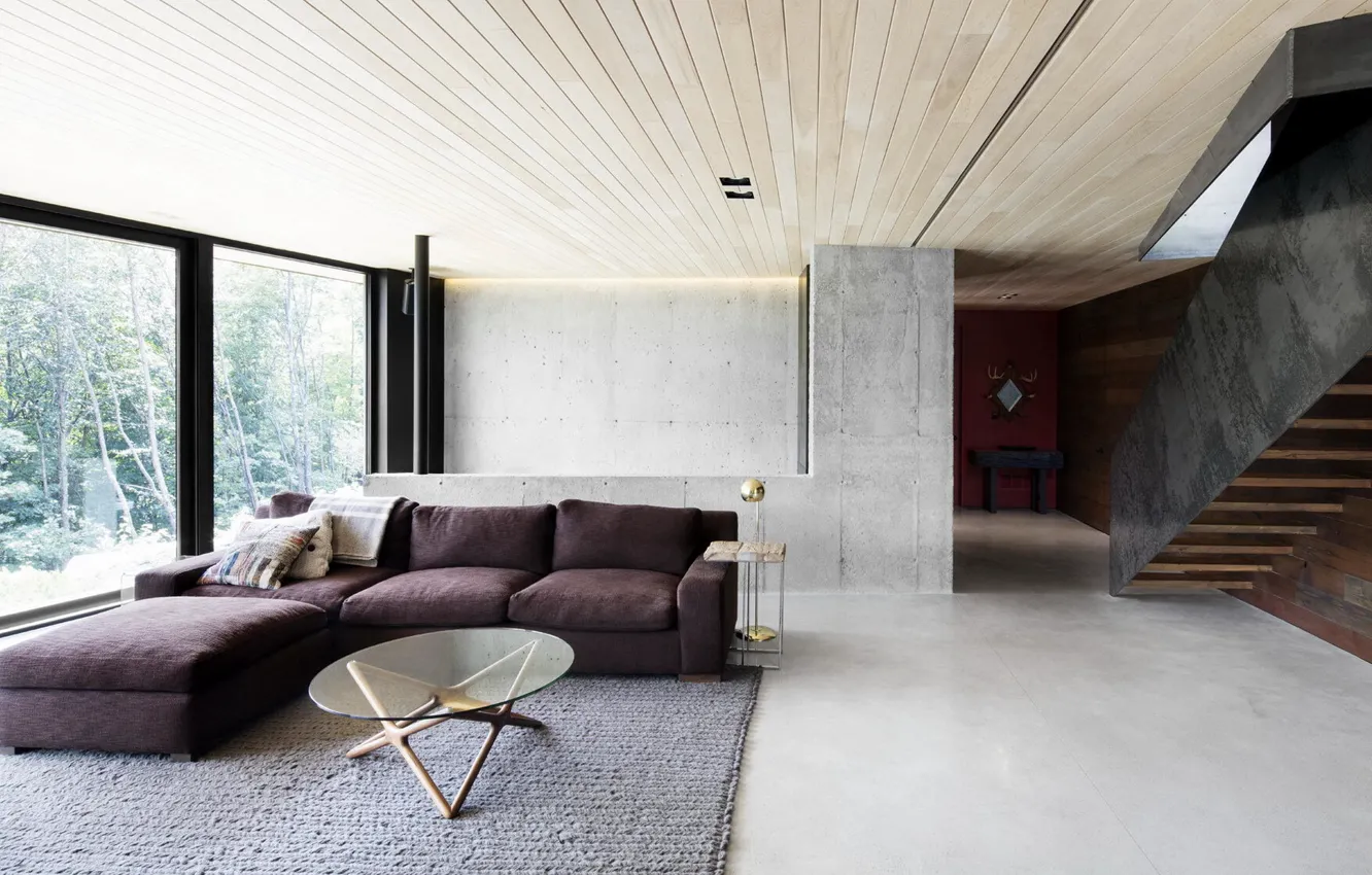 Фото обои комната, интерьер, гостиная, La Héronnière house, by Alain Carle Architecte
