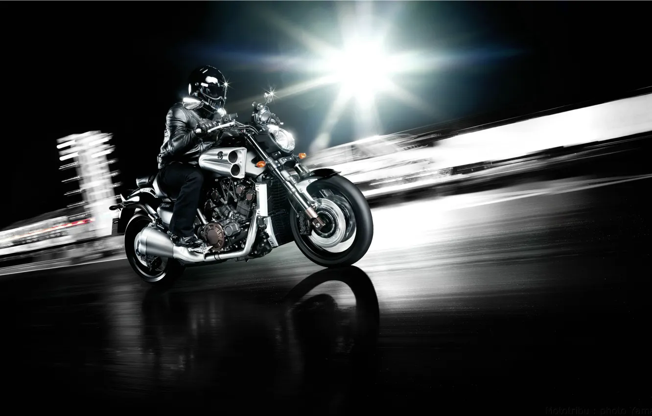 Фото обои Yamaha, Speed, Moto, VMAX, Powercruiser, Powerbike