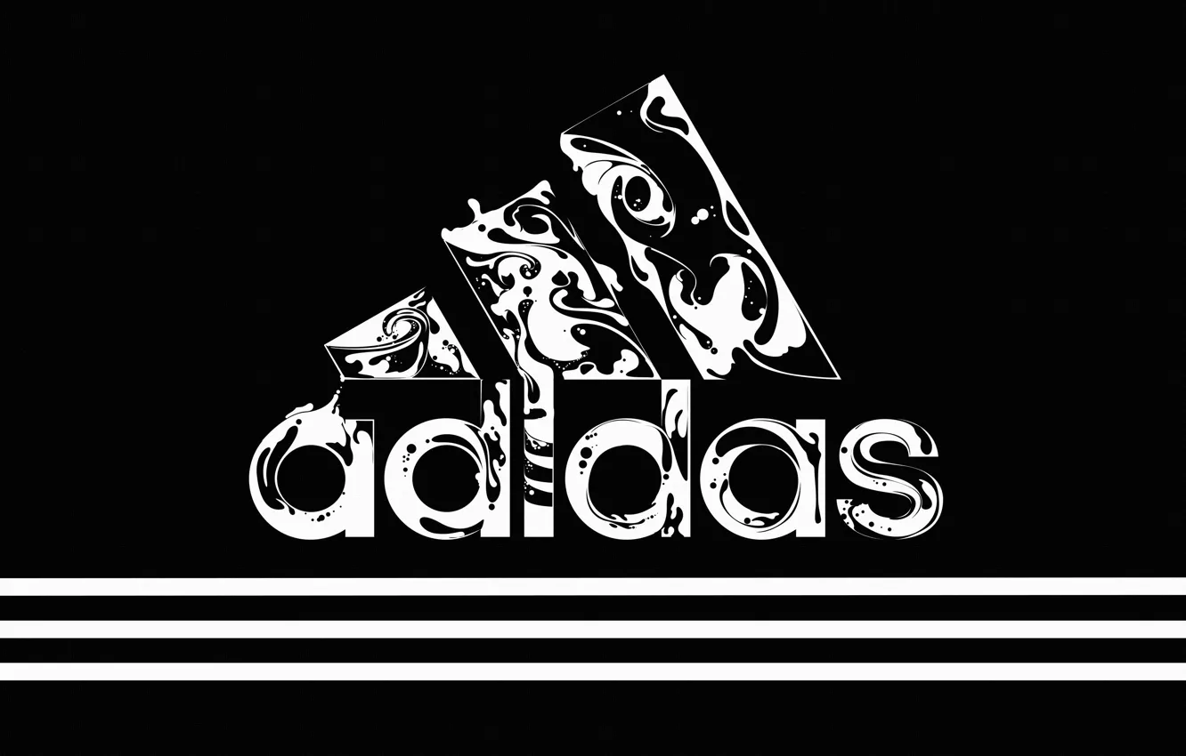 Фото обои Черный, Полосы, Стиль, Фон, Адидас, Логотип, Adidas