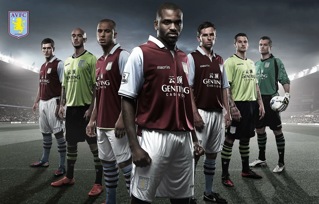 Фото обои wallpaper, sport, logo, stadium, football, players, Aston Villa FC, Villa Park