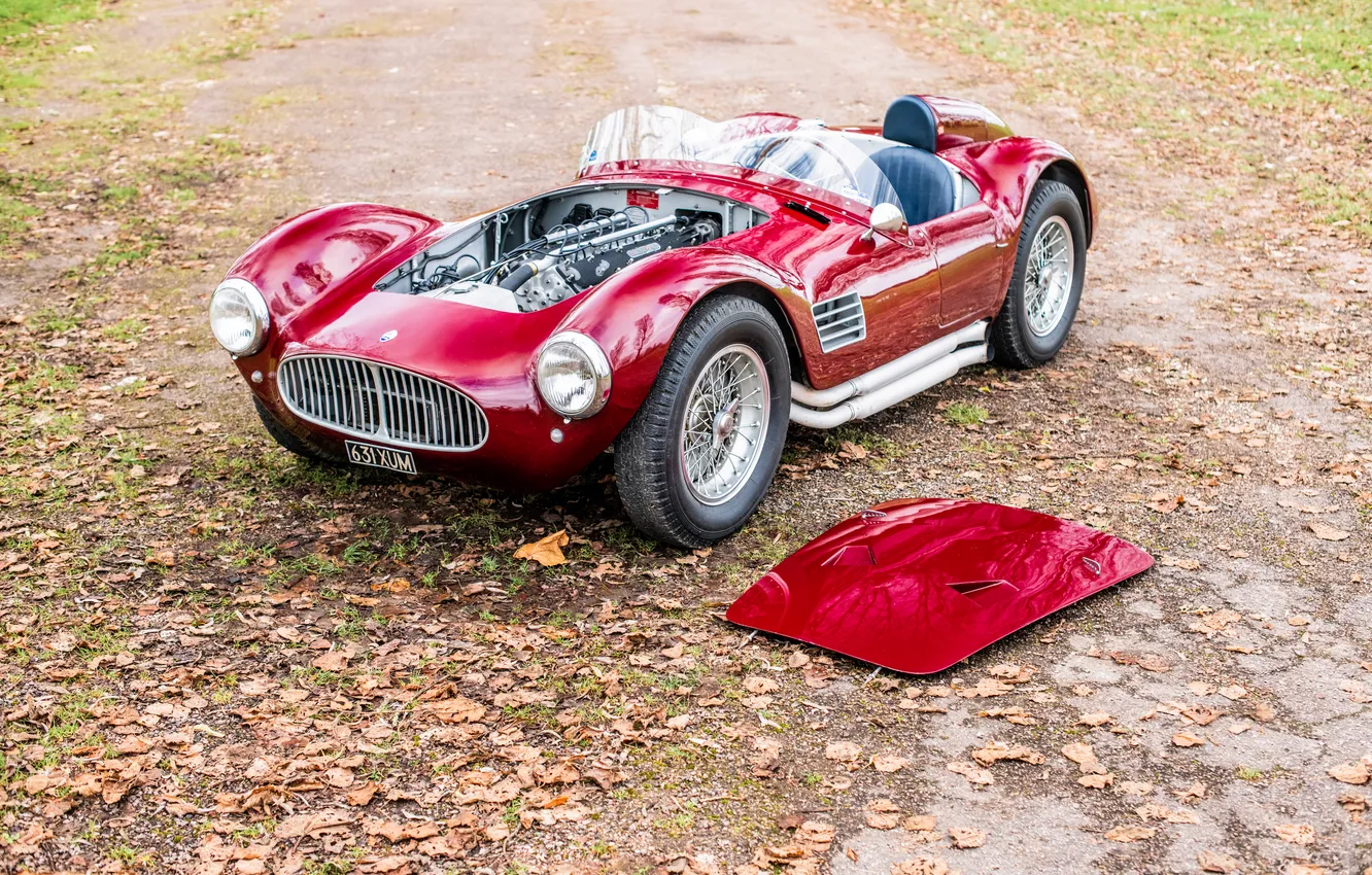 Фото обои Maserati, 1954, Spyder, спортивное авто, единственный экземпляр, retro cars, sports cars, ретро авто