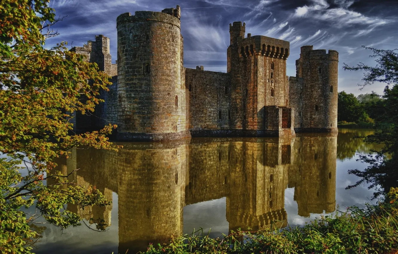 Фото обои water, medieval, Bodiam Castle