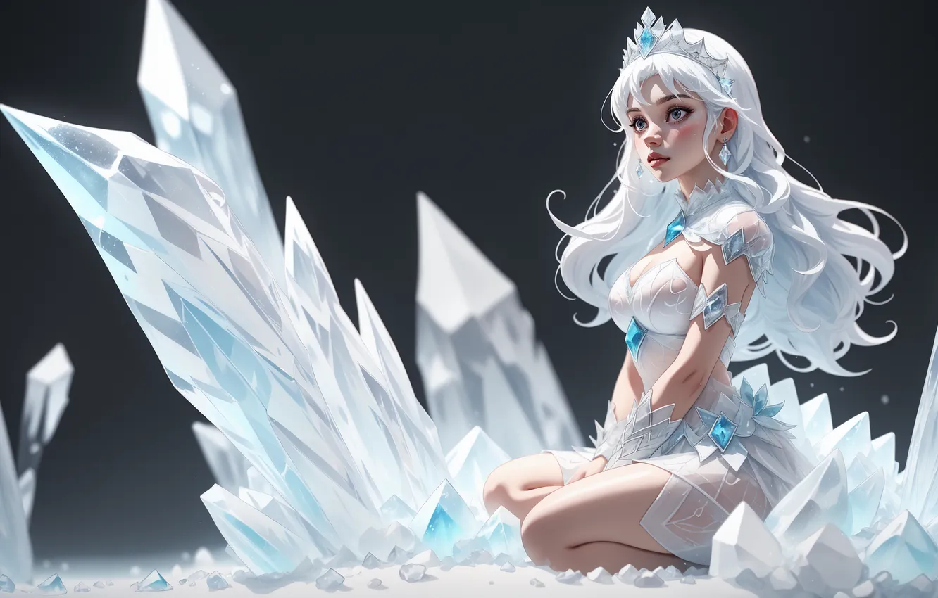 Фото обои wallpaper, Frozen, Queen, Ice, Illustrations