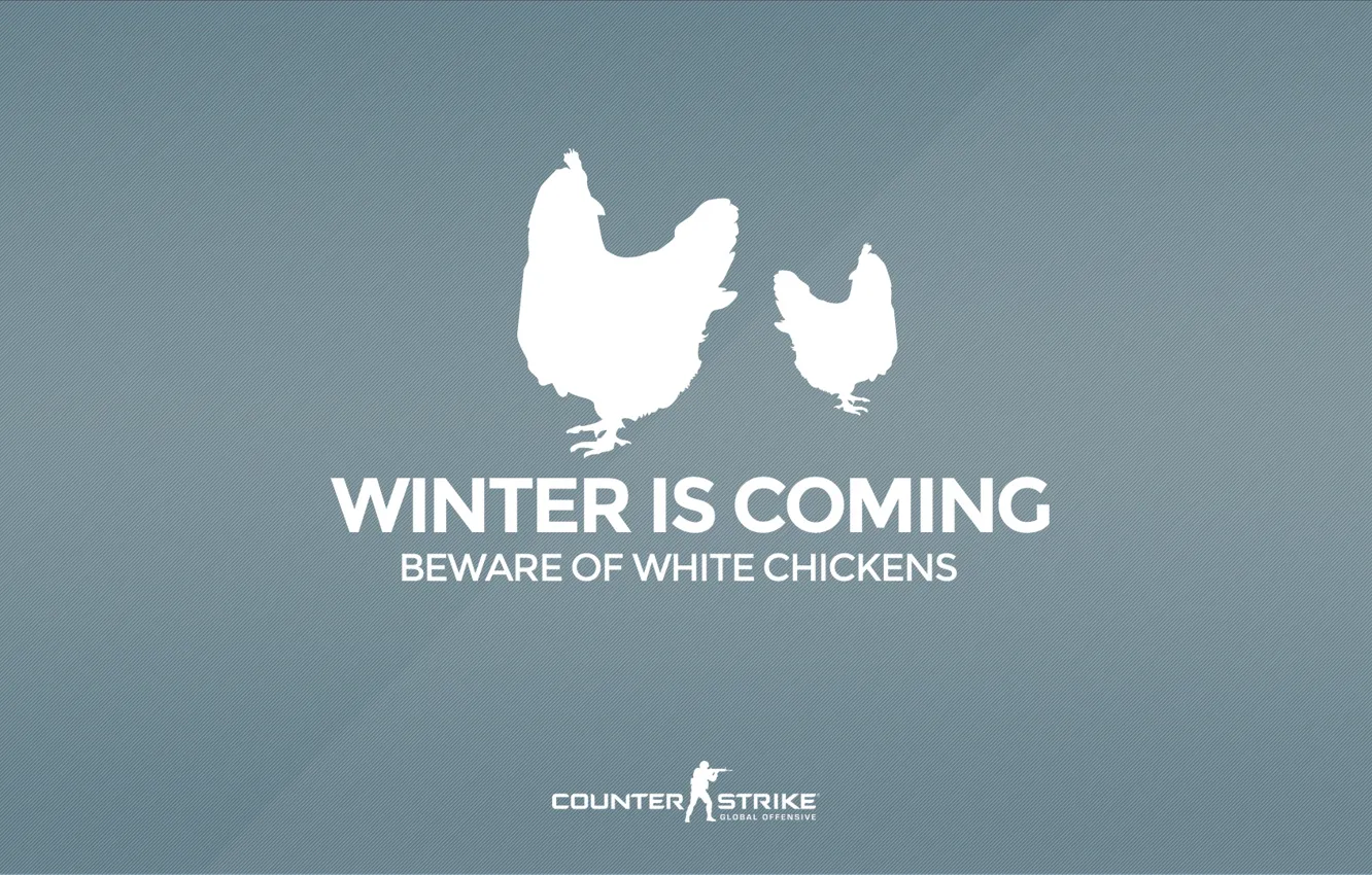 Фото обои CS GO, Counter Strike Global Offensive, Серия &ampquot;CS GO Situation&ampquot;, Beware of white chickens, Winter …