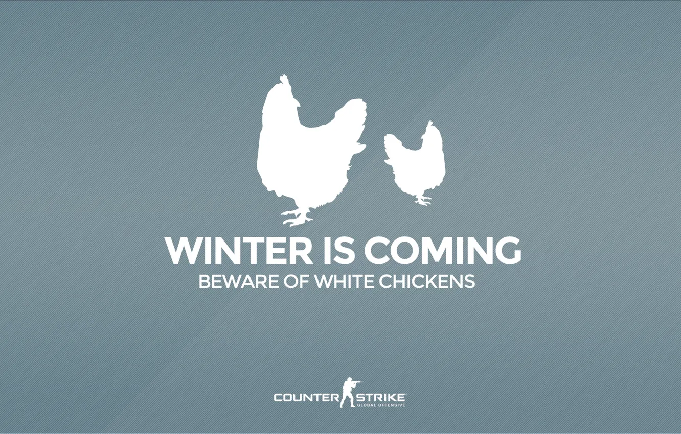 Фото обои CS GO, Counter Strike Global Offensive, Серия &quot;CS GO Situation&quot;, Beware of white chickens, Winter …