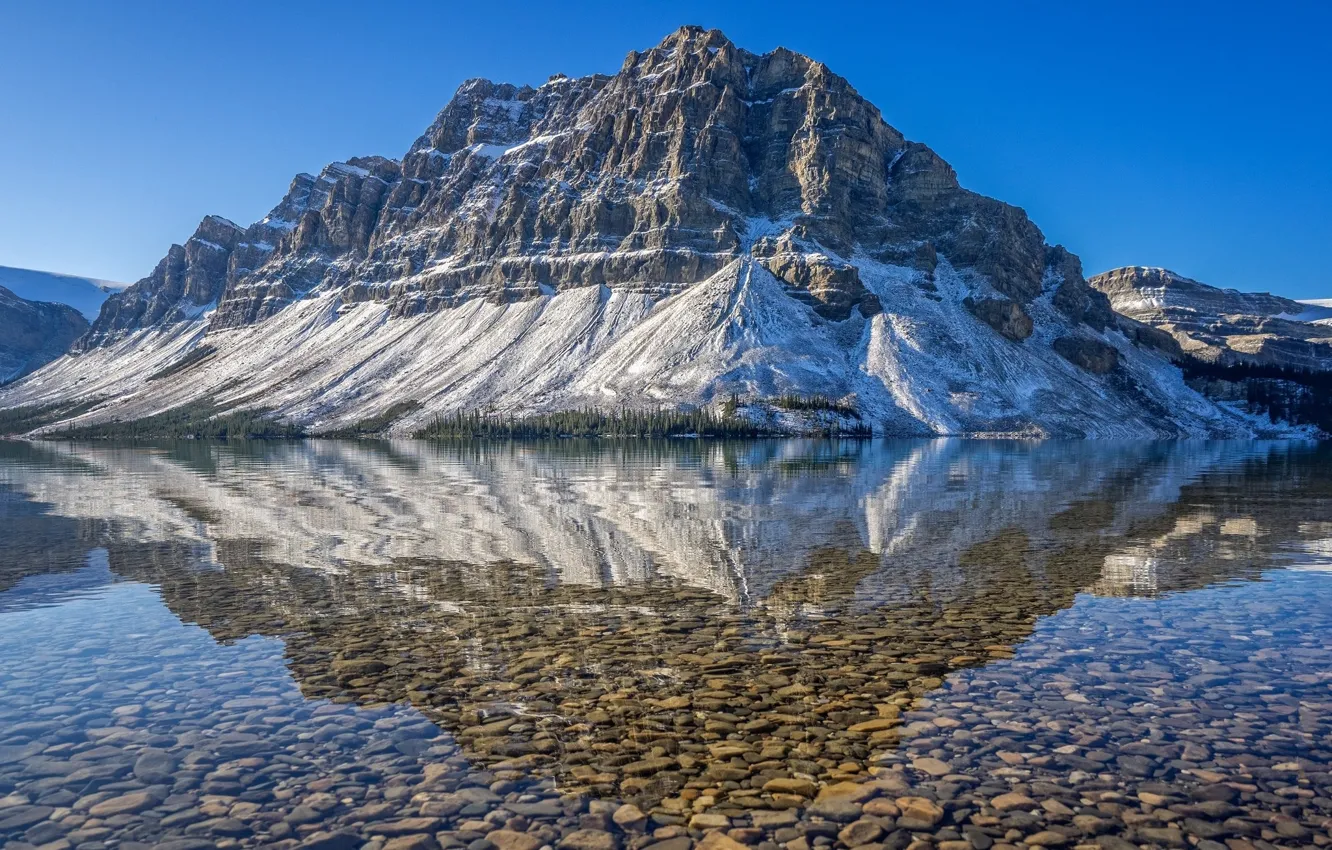 Фото обои горы, озеро, отражение, гора