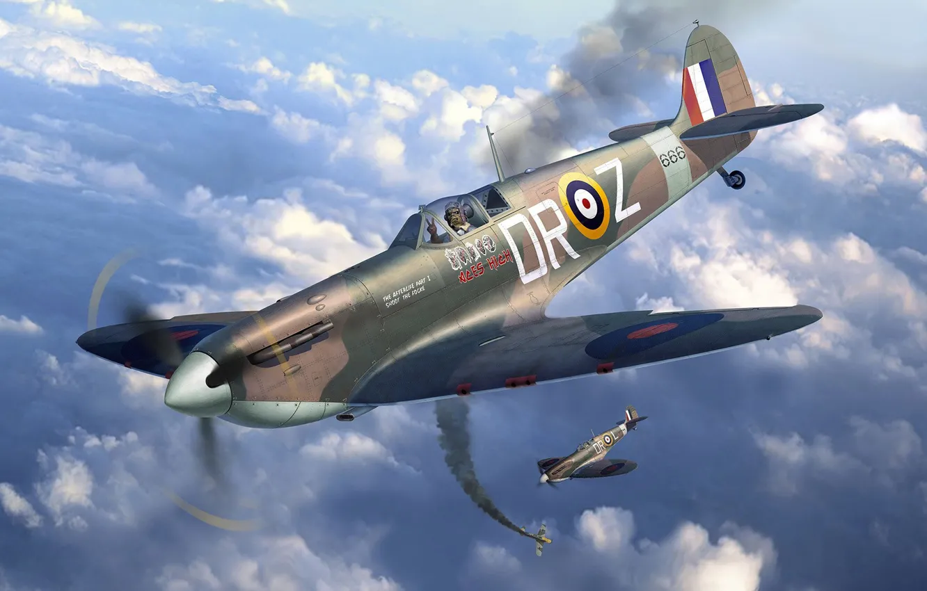 Фото обои истребитель, RAF, Боевой самолёт, Spitfire Mk.II