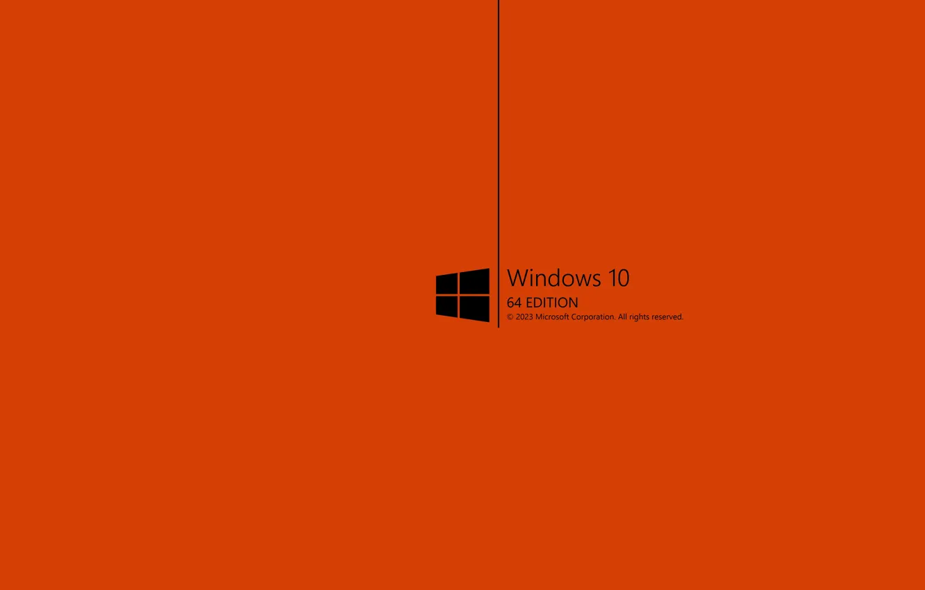Фото обои логотип, оранжевый фон, Windowa 10