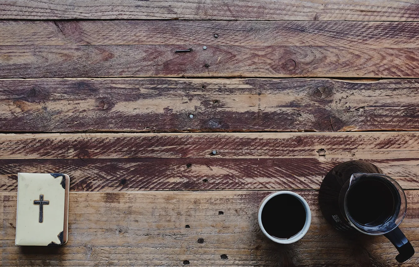 Фото обои coffee, wood, book, table, Holy Bible, Jonny Swales, Bible