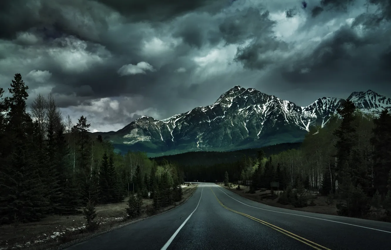 Фото обои road, landscape, mountain, landscapes