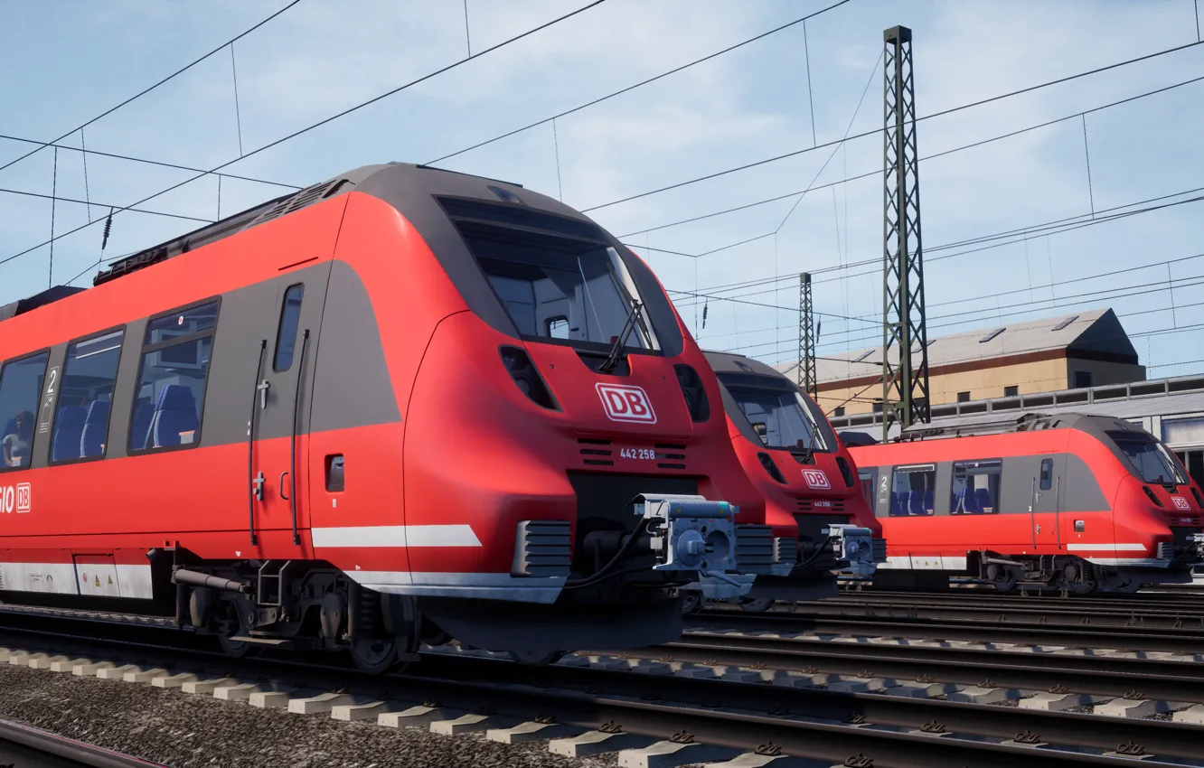 Фото обои Поезд, Электричка, Electric, Locomotive, Railroad, Железная Дорога, Красивые обои, Train Sim World 2