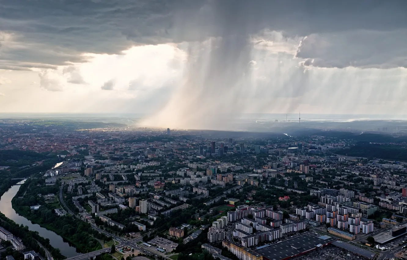 Фото обои Lietuva, Vilnius, lietus