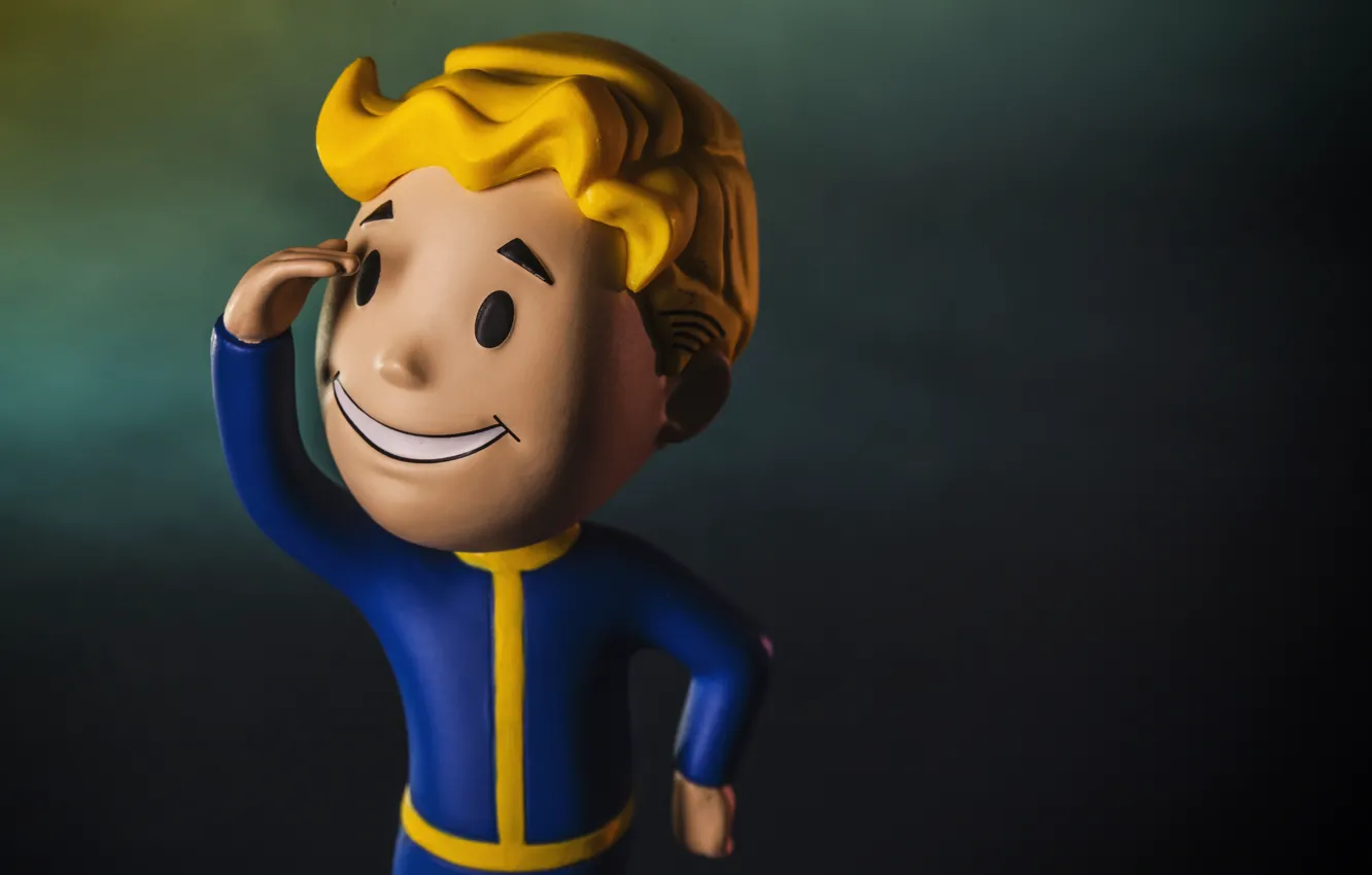 Фото обои Fallout, Bethesda Softworks, Bethesda, Фигурка, Восприятие, Bethesda Game Studios, Vault Boy, Волт-Бой