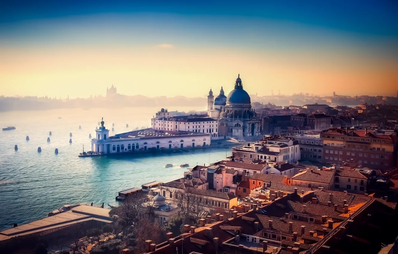 Фото обои вода, город, здания, Италия, Венеция, канал